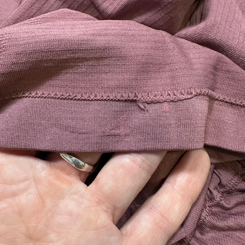 Lululemon Shirt Womens 4 Pink For the Sweat Long Sleeve‎ Ruched Yoga Athletic